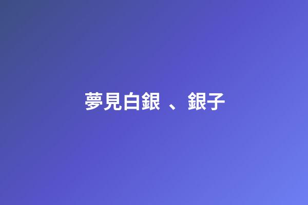 夢見白銀、銀子